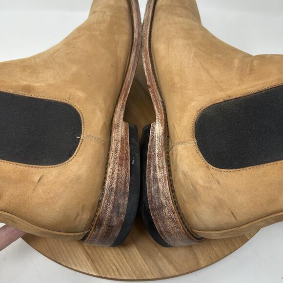 Nisolo Boots Mens 9 Marco Everyday Chelsea Tan Suede Leather Pull On Minimalist - Picture 8 of 13